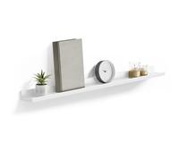 SONGMICS Estante de Pared, Estante Flotante, Ancho de 110 cm, para Marcos de Fotos y Adornos, para Salón, Oficina en Casa, Baño, Cocina, Blanco Brillo LWS46WT