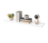 SONGMICS Estante de Pared, Estante Flotante, Estilo Moderno, Decorativo para Dormitorio, Salón, Comedor y Cocina, Carga Máxima 10 kg, 21,3 x 80 x 10 cm, Blanco Nieve y Blanco Mate LWS008WE01