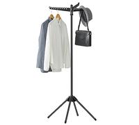 SONGMICS Estante de Secado de Ropa, Estante Plegable de 59 Pulgadas con 3 Brazos giratorios para Perchas, 4 Patas, Acero Inoxidable, para 27 Piezas de Ropa, Negro ULLR510B01