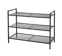 SONGMICS Estante de Zapatos de Metal de 3 Niveles, Apilable, 9-12 Pares | Organizador de Zapatos, para la Entrada, Sala de Estar, Baño, Negro, Colección DARREN LMR17BK