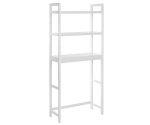 SONGMICS Estante Encima del Inodoro de Bambú, 3 Estantes Ajustables | Estante de Baño, Capacidad de Carga 15 kg por Estante, Fácil de Montar, Blanco, Colección BAMBOU BTS01WTV1