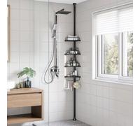 SONGMICS Estante esquinero de Ducha, Estante de Ducha de 4 Niveles, 85-305 cm, Organizador de baño, Negro BCB001B01