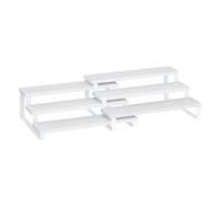 SONGMICS Estante para Especias, Juego de 2, 3 Niveles, Extensible, Apilable | Estantes de Armario, Madera de Ingeniería, para Despensa, Encimera, Blanco Nieve y Blanco Nube, Colección BYSTRO KCS116W01