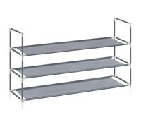 SONGMICS Estante Zapatero de 3 Niveles, Fino y Ahorra Espacio, Acero | Organizador de Zapatos para Entrada, Estantes de Tela no Tejida, Gris Paloma, Colección RYLAN LSH053G01
