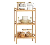 SONGMICS Estantería Baño Bambu, 3 Niveles, 45 x 31.5 x 80 cm | Estanteria Almacenaje, Estante, Salón, Balcón, Cocina, Color bambú original, Colección Bambou BCB073N01