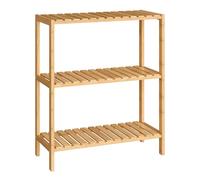 SONGMICS Estanteria Baño Bambu, Estante de 3 Niveles, Balda Ajustable | Estantería de Pie, 60 x 26 x 66 cm, Bambú Claro, Colección BAMBOU BCB33Y