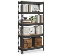 SONGMICS Estantería de 5 Niveles, estantes de Almacenamiento, para Estudio, Montaje sin Tornillos, estantes Ajustables, 30 x 75 x 150 cm, Carga de 875 kg, para cobertizo, almacén, sótano, Cocina