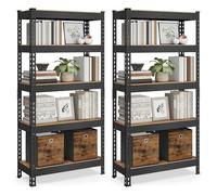 SONGMICS Estantería de 5 Niveles, estantes de Almacenamiento, para Estudio, Montaje sin Tornillos, estantes Ajustables, 30 x 75 x 150 cm, Carga de 875 kg, para cobertizo, almacén, sótano, Cocina