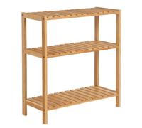 SONGMICS Estantería de Baño de Madera, Estantería Almacenaje, Estante de Plantas de 3 Niveles, para Baño, Sala de Estar, Balcón, Cocina, 26 x 60 x 66 cm, Natural/Blanco y Natural