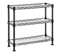 SONGMICS Estantería Especias de 3 Niveles, 40 x 15 x 39,5 cm | Organizador para Especias, Estantes de PP Ajustables, para Botellas y Latas, Negro, Colección DALTEN LGR025B02V1