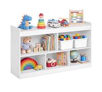 SONGMICS Estantería Infantil, 5 Compartimentos Abiertos, 30 x 112,2 x 65 cm | Armario de Almacenaje Estilo Montessori, Dormitorio Infantil, Sala de Juegos, Blanco Nube, Colección CUSTOS GKR052YZ01