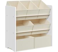 SONGMICS Estantería infantil con 7 cajas de color blanco nube