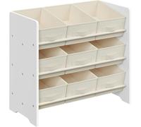 SONGMICS Estantería infantil con 9 cajas de color blanco nube