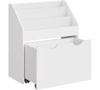 SONGMICS Estantería infantil de 29,5 x 62,5 x 70 cm de color blanco nube