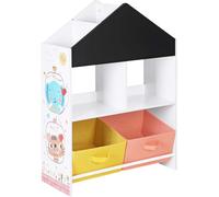 SONGMICS Estantería infantil de color blanco y negro y naranja y amarillo