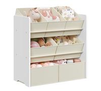 SONGMICS Estantería Infantil, Estantería para Juguetes, Estantería para Libros Infantil, con 7 Cajas de Tela no Tejida, Espaciosa, 29,5 x 62,5 x 60 cm, Blanco Nube GKR034W10