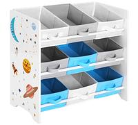 SONGMICS Estantería Infantil para Juguetes, 9 Cajas, 62,5 x 29,5 x 60 cm | Organizador para Libros, Cajas de Almacenamiento no Tejidas, Blanco, Colección TEZA GKR33WT