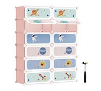 Estantería Modular Infantil de 12 Cubos Rosa Jalea