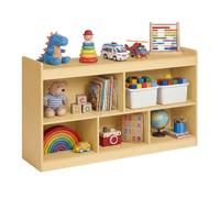 SONGMICS Estantería Montessori, 5 Compartimentos, 30 x 112,2 x 65 cm | Mueble Juguetes Organizador, Libreria Infantil, Organizador Juguetes Infantil, Beige Haya, Colección CUSTOS GKR052YZ01