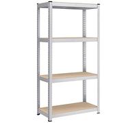 SONGMICS Estantería Pesada de 4 Niveles, Montaje sin Herramientas, Acero | Carga de 520 kg, 80 x 40 x 160 cm, para Instrumentos, Garaje, Almacén, Trastero, Plateado, Colección COZORY GLR044E01