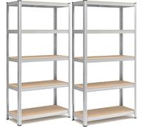 SONGMICS Estantería pesada de 5 niveles de 40 x 90 x 180 cm de color plata