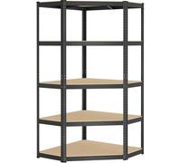 SONGMICS Estantería pesada de 5 niveles de color negro tinta y beige natural