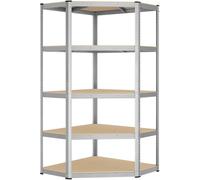 SONGMICS Estantería pesada de 5 niveles de color plata pálido y beige natural