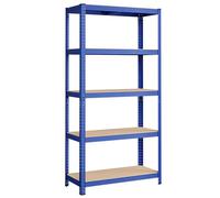 SONGMICS Estantería Pesada de 5 Niveles, Estantería de Acero, Montaje Rápido, Garaje, Almacén, Trastero, Carga de 875 kg, 40 x 90 x 180 cm, Azul GLR040Q01