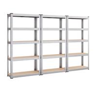 SONGMICS Estantería Pesada de 5 Niveles, Estantería de Acero, Montaje Rápido, Garaje, Almacén, Trastero, Carga de 650 kg, 30 x 225 x 150 cm, Plata GLR030E03