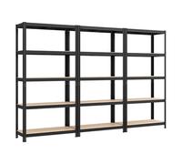 SONGMICS Estantería Pesada de 5 Niveles, Estantería de Acero, Montaje Rápido, Garaje, Almacén, Trastero, Carga de 875 kg, 40 x 270 x 180 cm, Negro GLR040B03