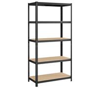 Estantería Pesada de 5 Niveles Estantería de Acero Negro