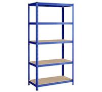 SONGMICS Estantería Pesada de 5 Niveles, Estantería de Acero, Montaje Rápido, Garaje, Almacén, Trastero, Carga de 600 kg, 50 x 100 x 200 cm, Azul GLR050Q01