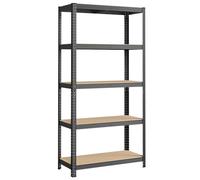SONGMICS Estantería Pesada de 5 Niveles, Estantería de Acero, Montaje Rápido, Garaje, Almacén, Trastero, Carga de 875 kg, 40 x 90 x 180 cm, Gris GLR040G01