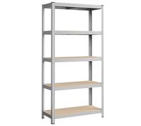 SONGMICS Estantería Pesada de 5 Niveles, Estantería de Acero, Montaje sin Herramientas, para Instrumentos, Garaje, Almacén, Trastero, Carga de 875 kg, 40 x 90 x 180 cm, Plata GLR40SV