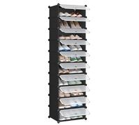 SONGMICS Estantería por Módulos, Zapatero, 10 Estantes, 43 x 31 x 173 cm | Organizador de Zapatos, Color Negro, Colección Damion LPC10H