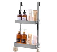 SONGMICS Estantes de Baño de Acero sin Taladro, 2 Piezas | Organizador de Ducha Adhesivo, Estantería Antióxido, 31,5 x 12,5 x 5 cm, Plateado, Colección PARSON BCB201E101