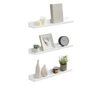 SONGMICS Estantes de Pared, Juego de 2, Ancho de 80 cm | Estantes Flotantes para Marcos de Fotos y Adornos, Blanco Nube, Colección CUSTOS LWS080W01