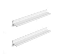 SONGMICS Estantes de Pared, Juego de 2, Estantes Flotantes, Ancho de 60 cm, para Marcos de Fotos y Adornos, para Salón, Oficina en Casa, Baño, Cocina, Blanco Mate LWS60WT