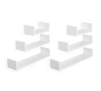 SONGMICS Estantes de Pared, Juego de 6, 30/35/60 cm, Estantes Flotantes, Colgantes, Carga de 10 kg, para Salón, Oficina, Baño, Cocina, Blanco Nube ZH2504048
