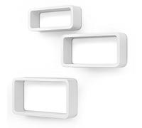 SONGMICS estantes para Libros Juego de 3 CDs Estanterías de Pared Cubos Retro Blanco LWS97W