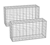 Gaviones de Piedra Decorativos 100 x 50 x 30 cm Plata