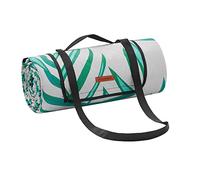 SONGMICS GCM100G02 - Manta de pícnic, 300 x 200 cm, Gran Alfombra, para Camping, Parque, jardín, Playa, Repelente al Agua, Lavable a máquina, Plegable, diseño de Helecho y Gris