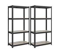 SONGMICS GLR044B22 - Estantería de Almacenamiento de 4 Niveles, 40 x 80 x 160 cm, Capacidad 520 kg, Tablas Regulables, Estilo Industrial, para Cocina, salón, grega y Negro GLR044B22