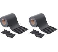 SONGMICS, GPJ040H - Rollo opaco de PVC de carbón (0,19 x 40 m), diseño de rayas para valla de jardín, protección solar resistente a los rayos UV, 25 clips de montaje, GPJ040H (Paquete de 2)