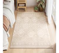 SONGMICS HOME Alfombra, 120 x 170 cm, Alfombra Antideslizante, Decoración del Hogar, para Salón, Dormitorio, Lavable a Máquina, Estilo Moderno, Beige Capuchino TAR027K01V1