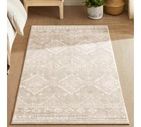 SONGMICS HOME Alfombra, 80 x 150 cm, Alfombra Antideslizante, Decoración del Hogar, para Salón, Dormitorio, Lavable a Máquina, Estilo Moderno, Beige Capuchino TAR026K01V1