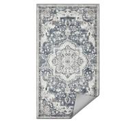 SONGMICS HOME Alfombra, Alfombra Antideslizante 80 x 150 cm para Dormitorio, Estilo Tradicional Vintage, Adorno para Salón, Cocina, Entrada, Comedor, Lavable a Máquina, Gris Paloma TAR037G01