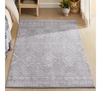 SONGMICS HOME Alfombra Antideslizante, Lavable a Máquina, 120 x 170 cm | Decoración del Hogar, para Salón, Dormitorio, Estilo Bohemio, Gris Paloma, Colección VERINA TAR027G01