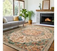 SONGMICS Home Alfombra de Salón Vintage de Pelo Corto, Antideslizante y Lavable a Máquina, 230 x 160 x 0,1 cm, 1 Pieza, para Dormitorio y Comedor, Azul Bremen, Verina TAR033Q01