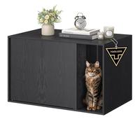 SONGMICS HOME Armario Arenero para Gatos, Snapsemble Montaje Súper Rápido | Casa para Gatos, Puertas de Apertura a Presión, Negro Ébano, Colección KADIN PCL013B03